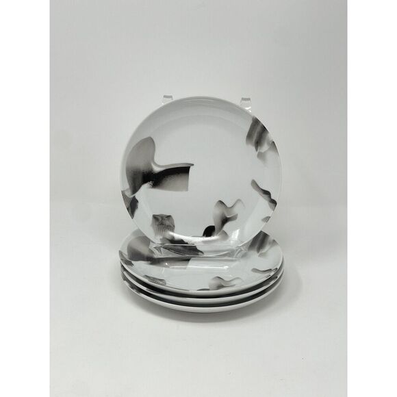 Francis Ford Coppola Dessert Side Appetizer Plates 6.5” Set Of 4 Black White - Picture 1 of 5